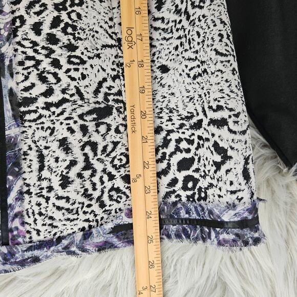 Chico’s Size 3 XL 16 Animal Print Open Front Blazer Jacket Black Purple Career - Picture 13 of 13